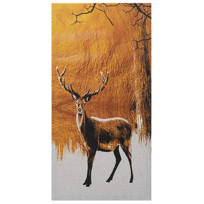 DFOLS Reindeers in Moonlight 3 Panel Canvas Wall Painting – Nature Wildlife Art
