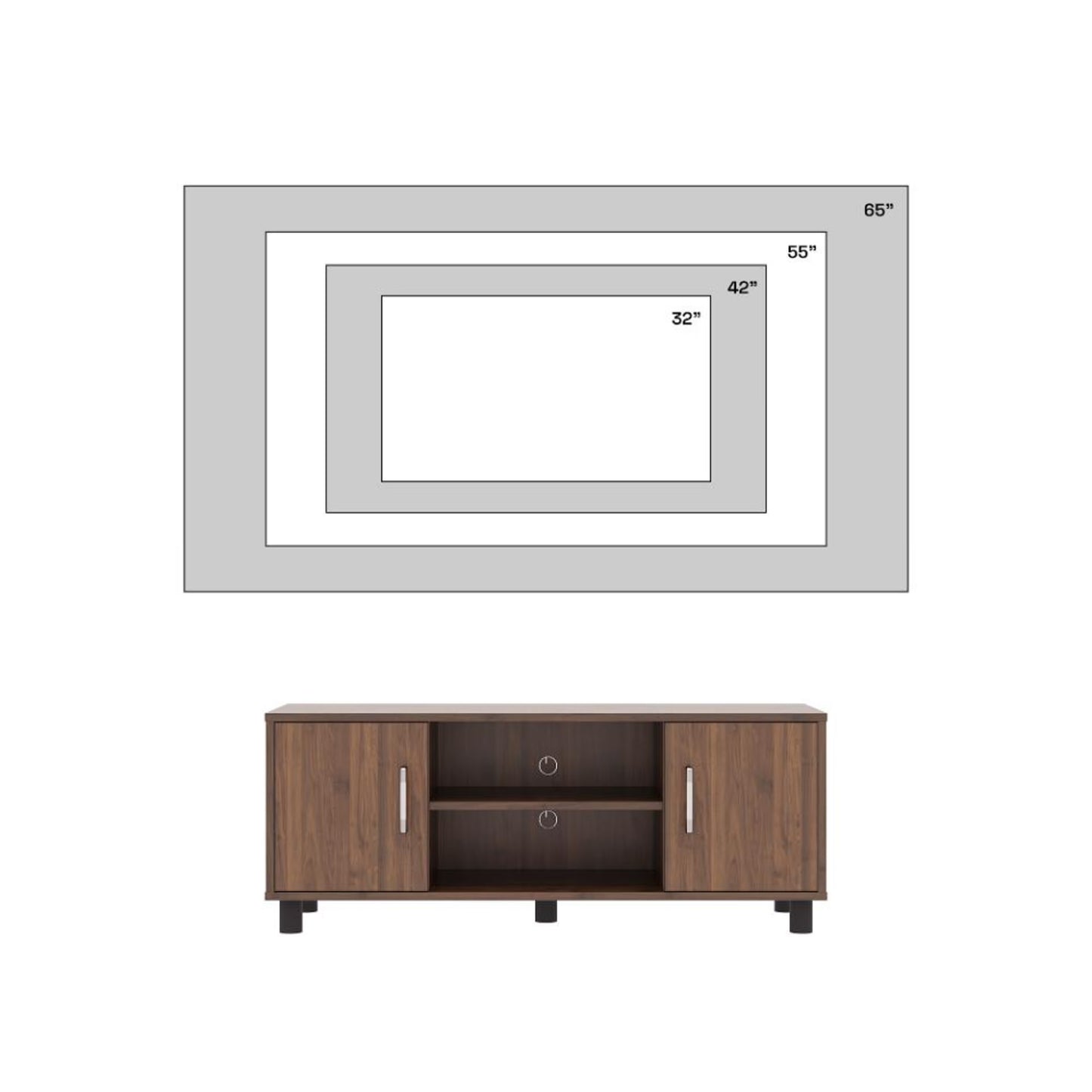 DFOLS Fortnite Modern Engineered Wood TV Unit with Storage Shelves