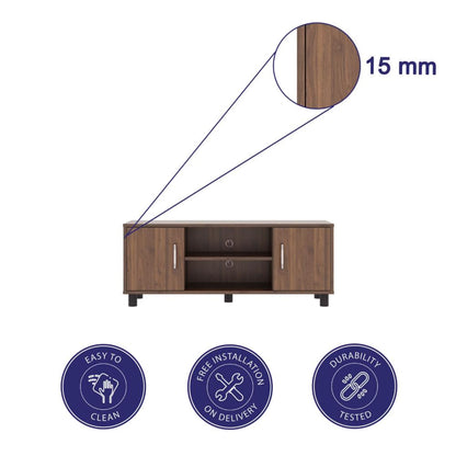 DFOLS Fortnite Modern Engineered Wood TV Unit with Storage Shelves