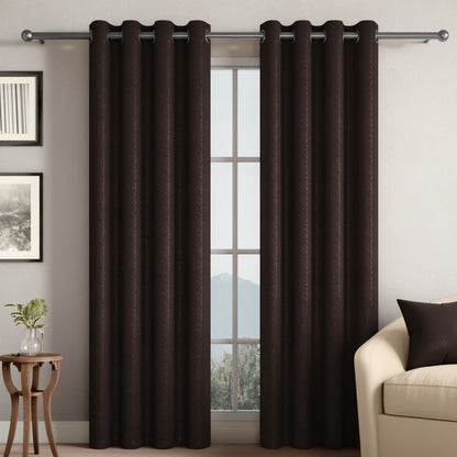 DFOLS Diamond Taupe Jacquard Room Darkening Curtains – Elegant Textured Curtain Set