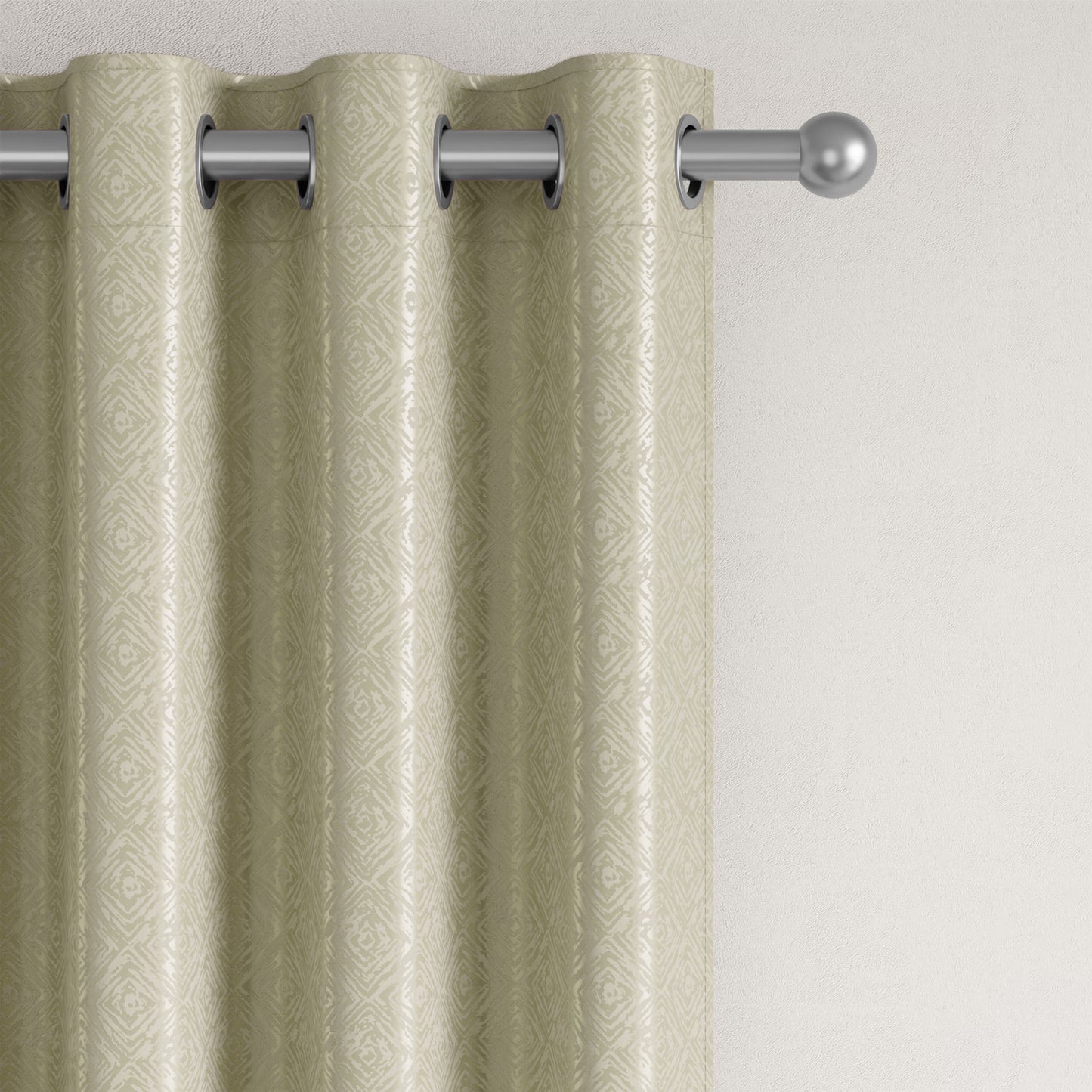 DFOLS Diamond Taupe Jacquard Room Darkening Curtains – Elegant Textured Curtain Set