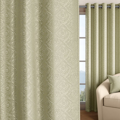 DFOLS Diamond Taupe Jacquard Room Darkening Curtains – Elegant Textured Curtain Set