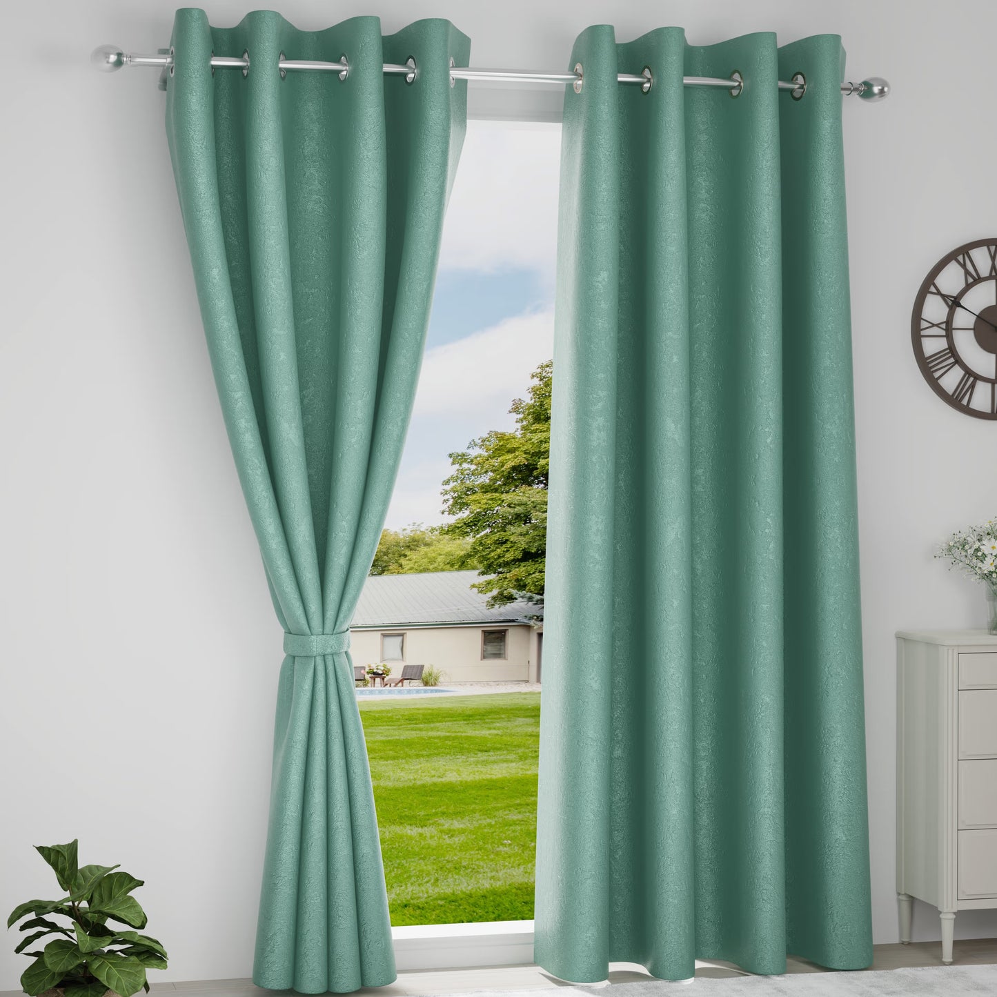 DFOLS Barkana Blackout Curtains – Premium Blue Door Curtain Set