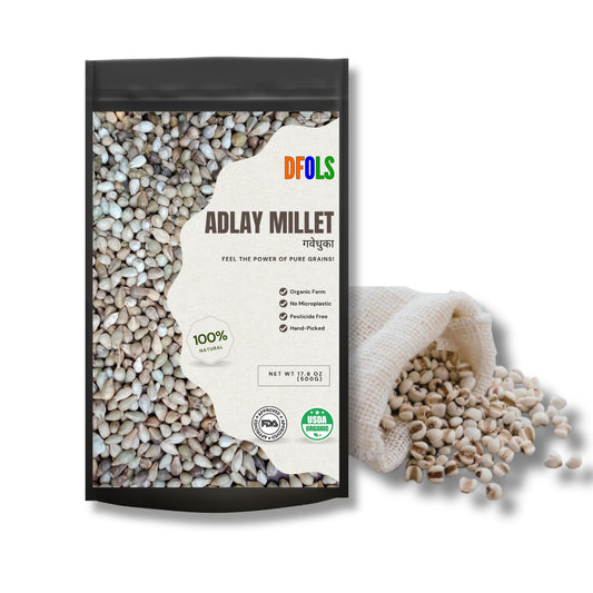DFOLS Organic Adlay Millet | Natural, Gluten-Free Ancient Grain | High Fiber & Protein | Pesticide-Free, Hand-Picked Premium Millet for Healthy Cooking