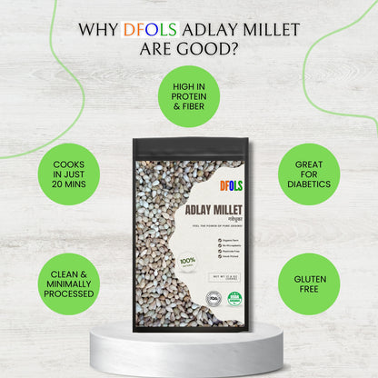 DFOLS Organic Adlay Millet | Natural, Gluten-Free Ancient Grain | High Fiber & Protein | Pesticide-Free, Hand-Picked Premium Millet for Healthy Cooking