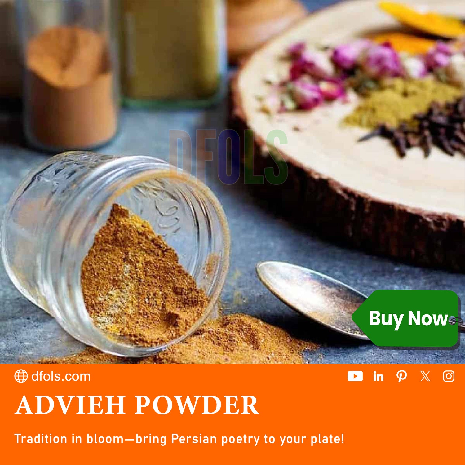 Advieh Seasoning – Premium Persian Spice Blend | Aromatic, Floral & Sweet Flavor | Authentic Middle Eastern Mix for Rice, Stews, Soups, Kebabs & Home Cooking - DFOLS