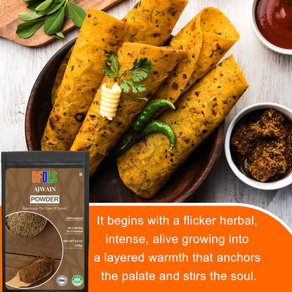 Ajwain Seed Powder | Premium Carom Spice | Freshly Ground, Aromatic & Nutrient-Rich | Enhances Flavor, Aids Digestion, Perfect for Indian Cooking, Seasoning & Everyday Kitchen Use - DFOLS