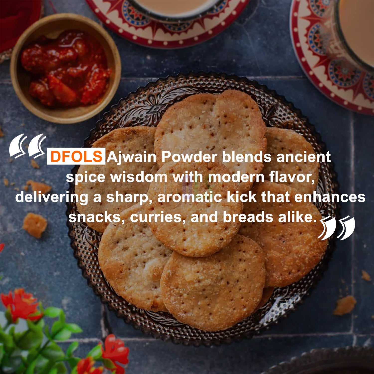 Ajwain Seed Powder | Premium Carom Spice | Freshly Ground, Aromatic & Nutrient-Rich | Enhances Flavor, Aids Digestion, Perfect for Indian Cooking, Seasoning & Everyday Kitchen Use - DFOLS