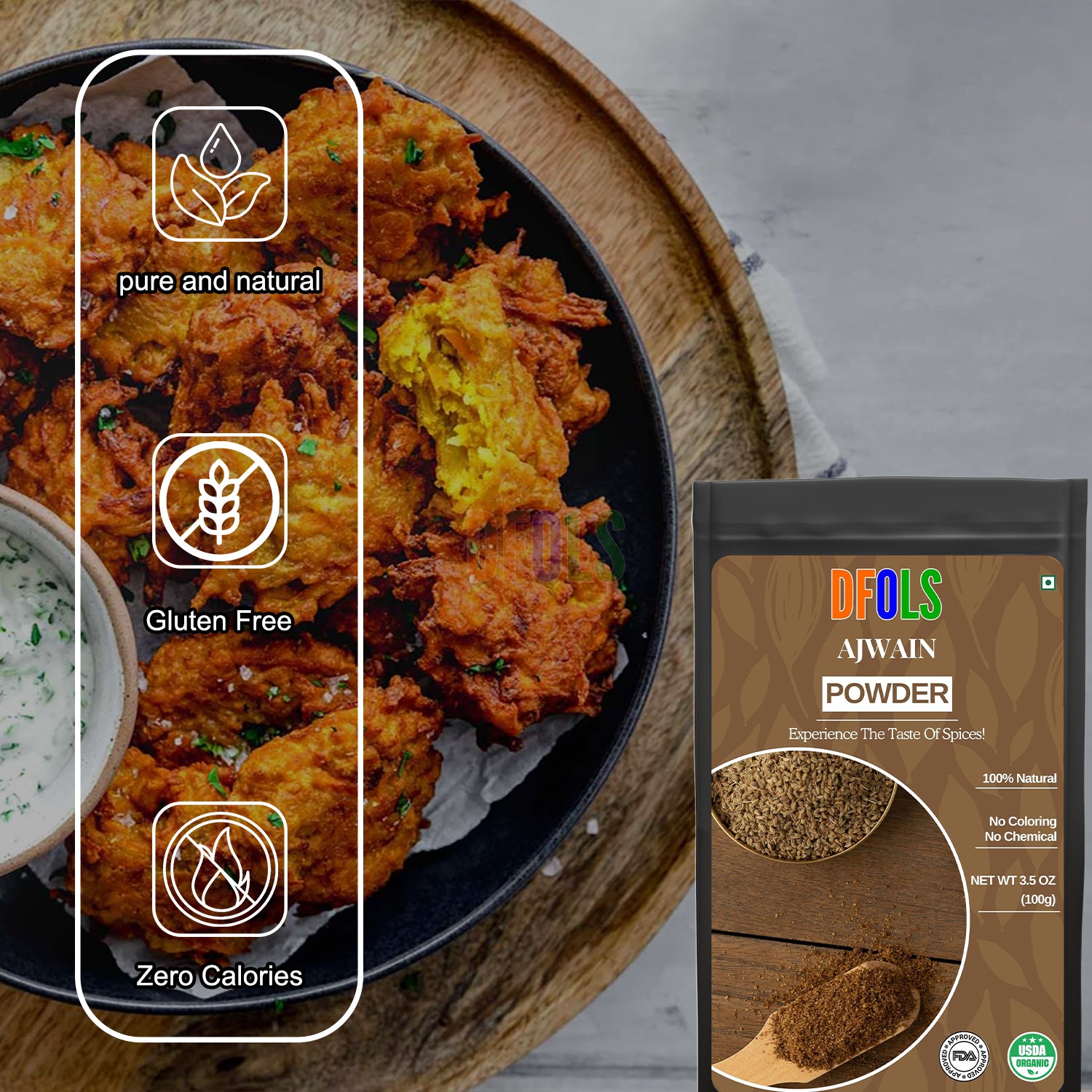 Ajwain Seed Powder | Premium Carom Spice | Freshly Ground, Aromatic & Nutrient-Rich | Enhances Flavor, Aids Digestion, Perfect for Indian Cooking, Seasoning & Everyday Kitchen Use - DFOLS