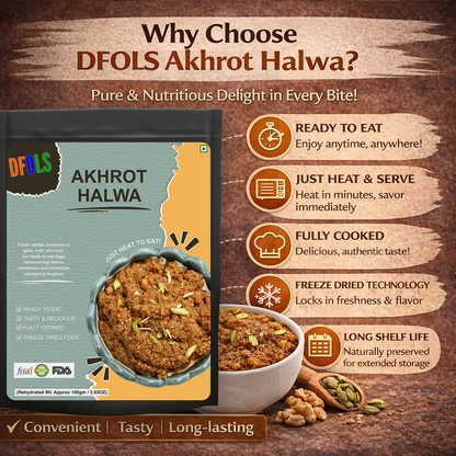 Akhrot Halwa | Traditional Indian Walnut Dessert Made with Pure Ghee & Milk | Rich, Authentic Flavor | Ready-to-Eat Sweet | Premium Quality Nut Halwa