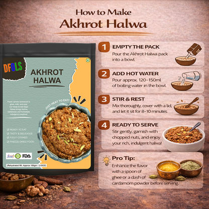 Akhrot Halwa | Traditional Indian Walnut Dessert Made with Pure Ghee & Milk | Rich, Authentic Flavor | Ready-to-Eat Sweet | Premium Quality Nut Halwa