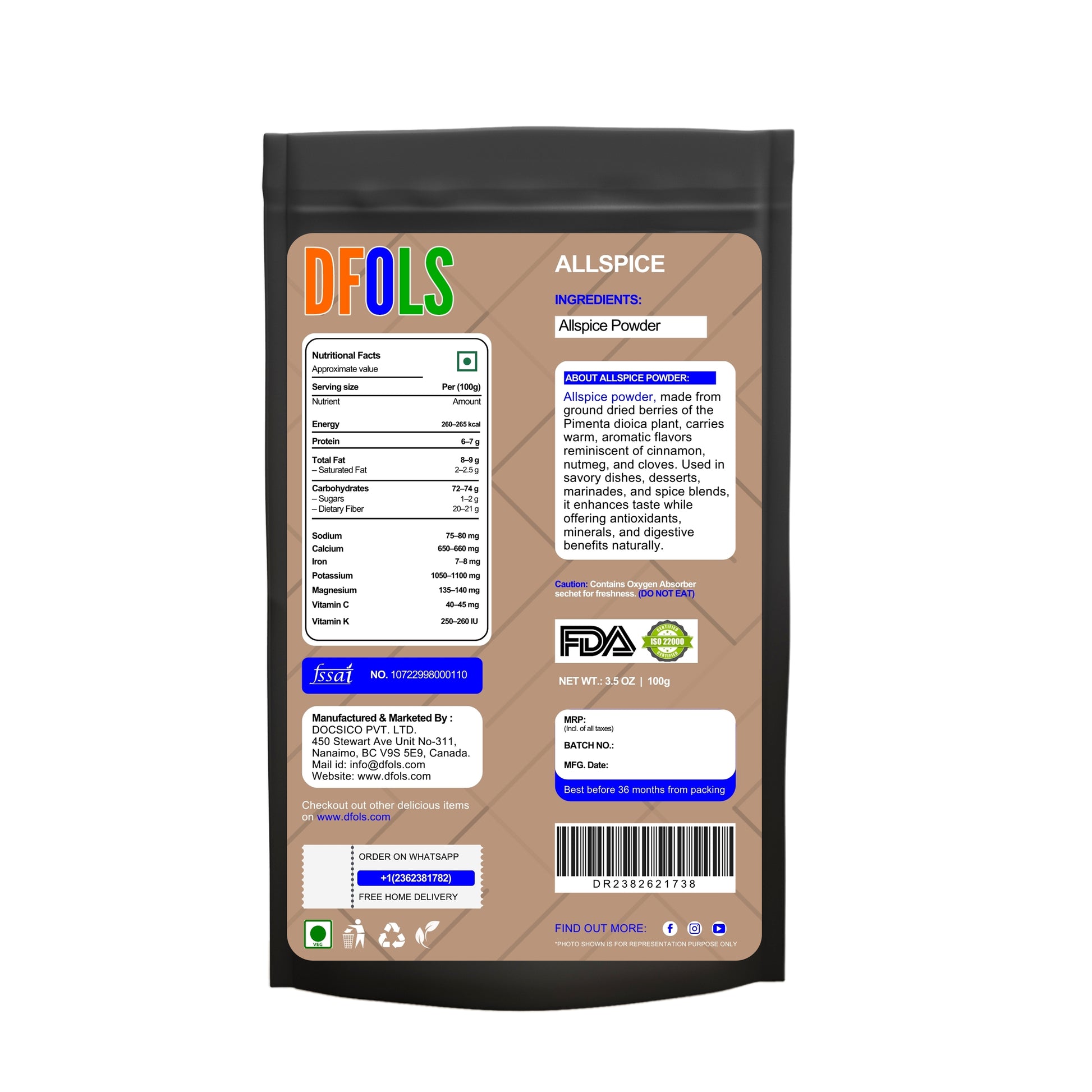 Organic Non-GMO Seasoning | Kosher, Salt-Free, Allergen-Free Spice Blend | Rich Spice Harmony for Everyday Cooking, Grilling, Marinades & Healthy Flavor - DFOLS