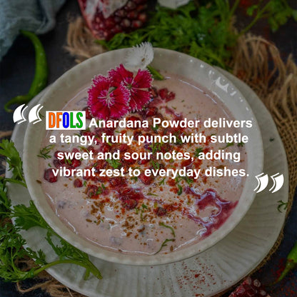 Organic Anardana Powder | Pure & Natural Ground Pomegranate Seeds | Tangy Spice for Cooking, Chutneys, Gravies & Snacks | Enhances Flavor | No Preservatives | Kitchen Essential - DFOLS