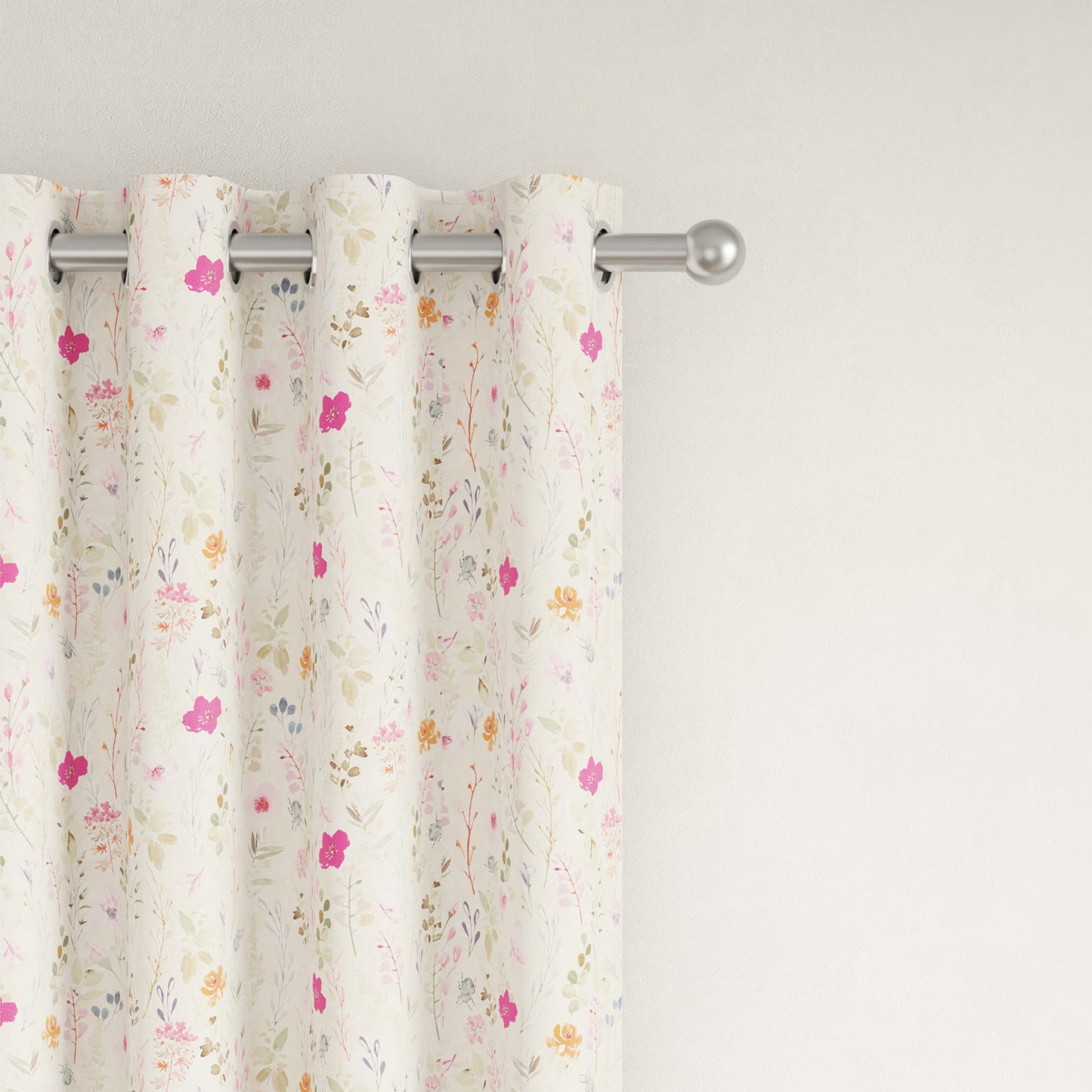 DFOLS Splash Beige Blackout Curtains – Double Layer Floral Curtain Set