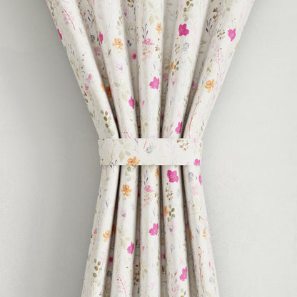 DFOLS Splash Beige Blackout Curtains – Double Layer Floral Curtain Set
