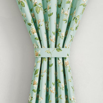 DFOLS Petal Aqua Floral Blackout Curtains – Premium Double Layer Curtain Set