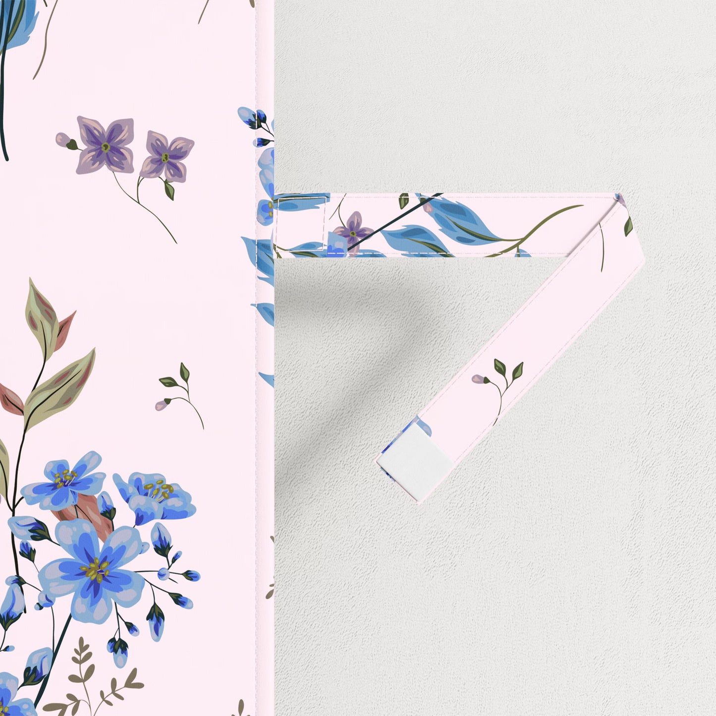 DFOLS Floral Blue Printed Curtains – Elegant Light Filtering Door Curtain Set