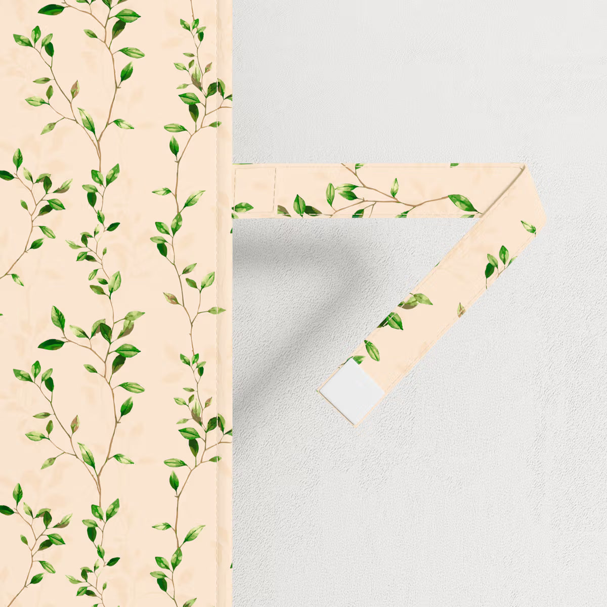 DFOLS Leafline Beige Printed Curtains – Elegant Light Filtering Curtain Set