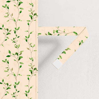 DFOLS Leafline Beige Printed Curtains – Elegant Light Filtering Curtain Set