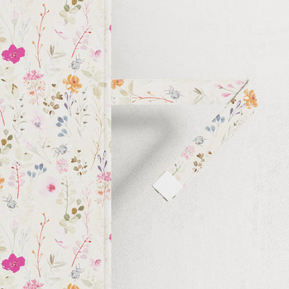DFOLS Splash Beige Blackout Curtains – Double Layer Floral Curtain Set