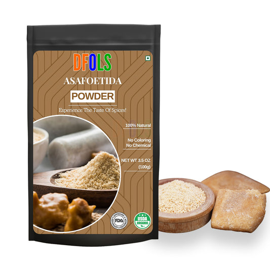 Organic & Natural Asafoetida (Hing) | Salt-Free, Vegan, Non-GMO Indian Spice | Best Onion-Garlic Substitute | Pure & Aromatic Cooking Spice - DFOLS