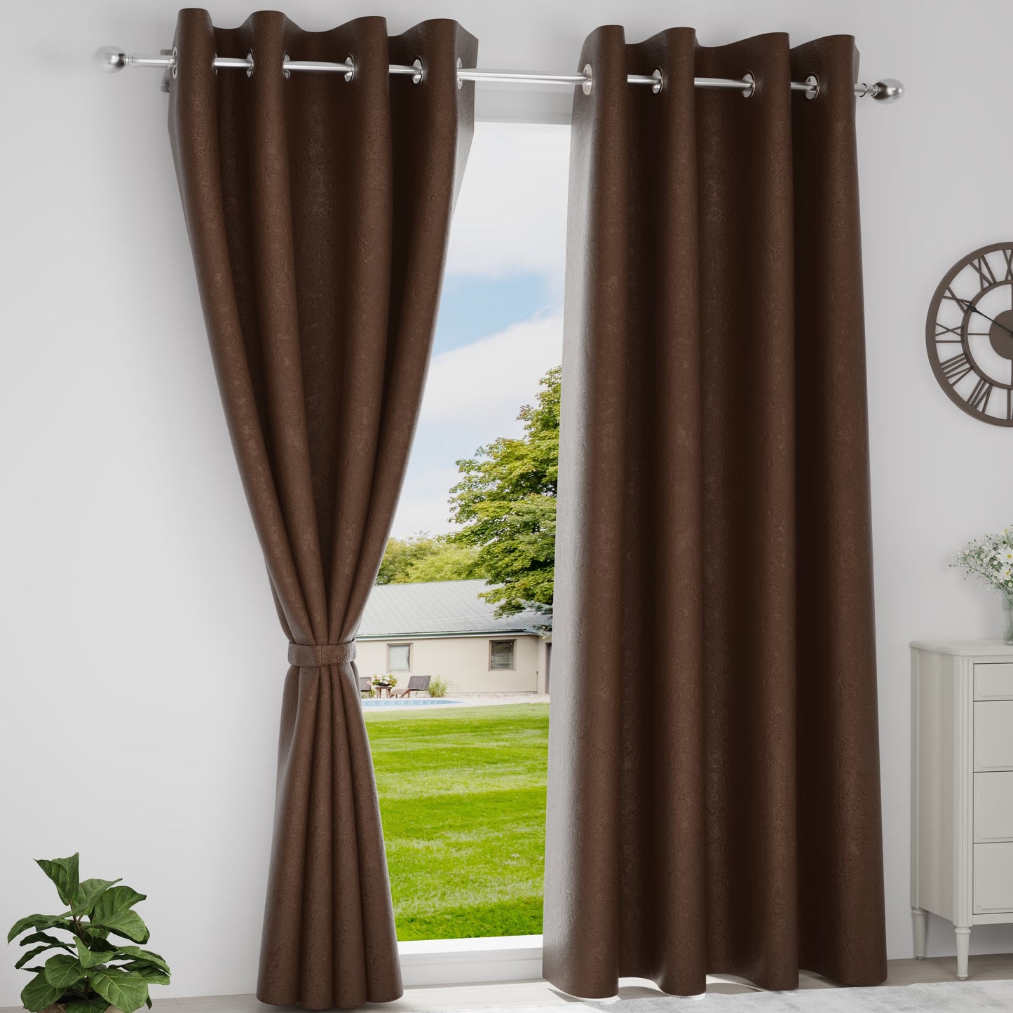 DFOLS Barkana Blackout Curtains – Premium Blue Door Curtain Set