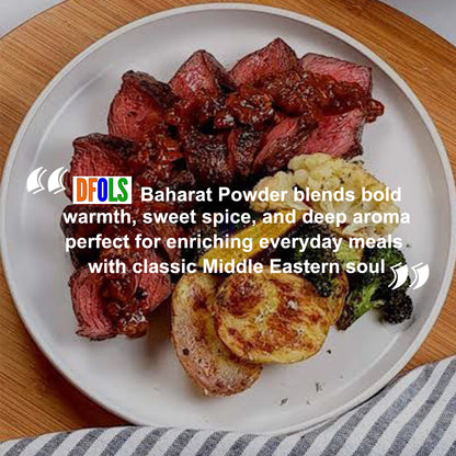 Premium Baharat Spice Blend by Spice + Leaf | Aromatic Middle Eastern Seasoning | Kosher, Vegan, Salt-Free, Dairy-Free & Preservative-Free | All-Natural Cooking Spice Mix - DFOLS