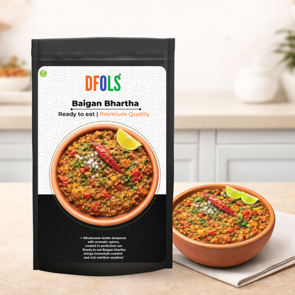 DFOL Baigan Bharta Ready to Eat Roasted Eggplant Curry 0.49lb 7.76oz 220gバイガンバルタ