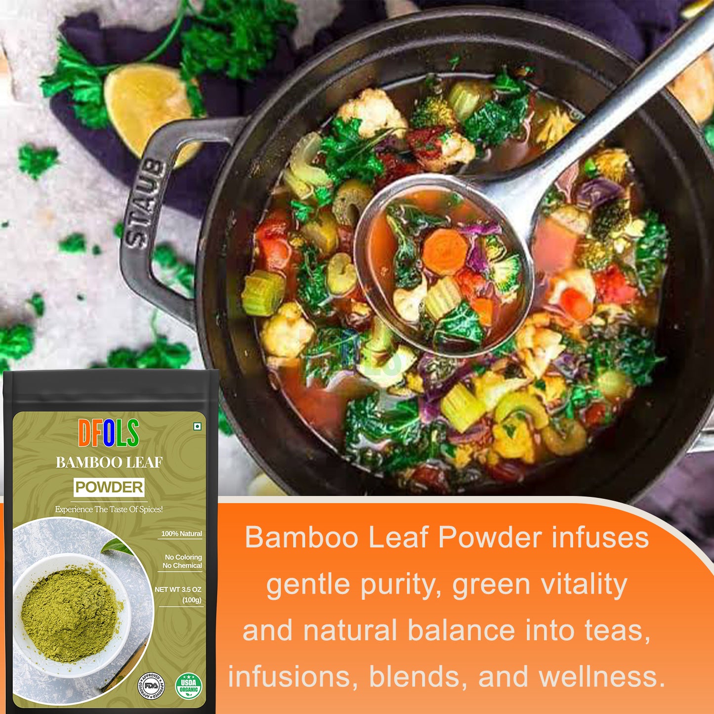 Bamboo Leaf Powder – Natural Detox & Immune Support Supplement | High in Antioxidants, Chlorophyll & Silica | Boosts Vitality, Skin Health & Daily Wellness
