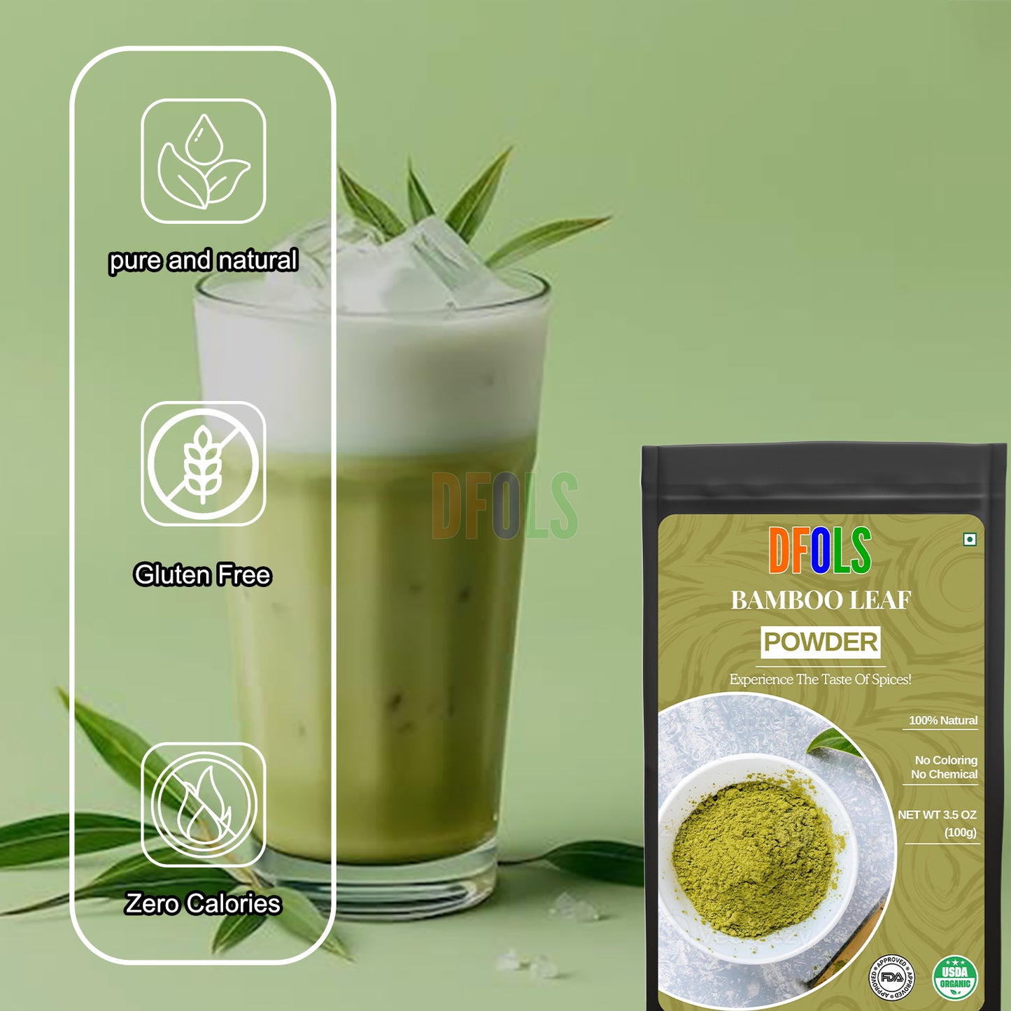 Bamboo Leaf Powder – Natural Detox & Immune Support Supplement | High in Antioxidants, Chlorophyll & Silica | Boosts Vitality, Skin Health & Daily Wellness
