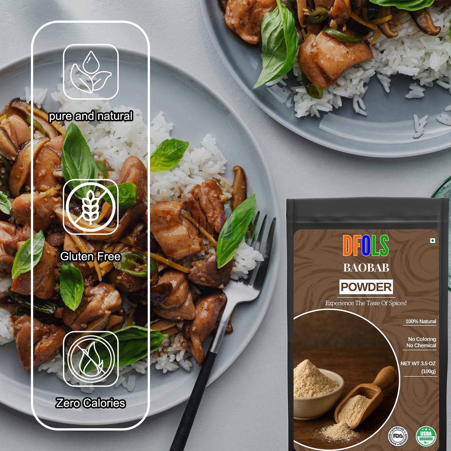 Pure Organic Baobab Powder | Natural Vitamin C Superfood | Rich in Antioxidants & Essential Nutrients | Supports Immunity, Digestion, Energy & Skin Health | Gluten-Free | Vegan