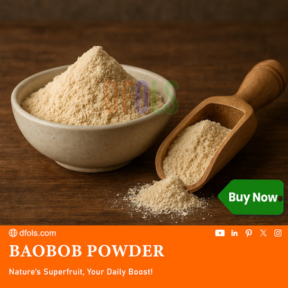 Pure Organic Baobab Powder | Natural Vitamin C Superfood | Rich in Antioxidants & Essential Nutrients | Supports Immunity, Digestion, Energy & Skin Health | Gluten-Free | Vegan
