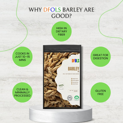 DFOLS Premium Barley | Natural, Non-GMO & Gluten-Free | High Fiber & Protein | Superfood for Digestion, Weight Management, Heart Health & Daily Nutrition