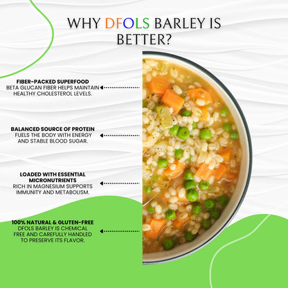 DFOLS Premium Barley | Natural, Non-GMO & Gluten-Free | High Fiber & Protein | Superfood for Digestion, Weight Management, Heart Health & Daily Nutrition