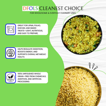 DFOLS Organic Barnyard Millet | Natural & Gluten-Free Super Grain | High Fiber, Low GI, Pesticide-Free | Hand-Picked Premium Quality Millet