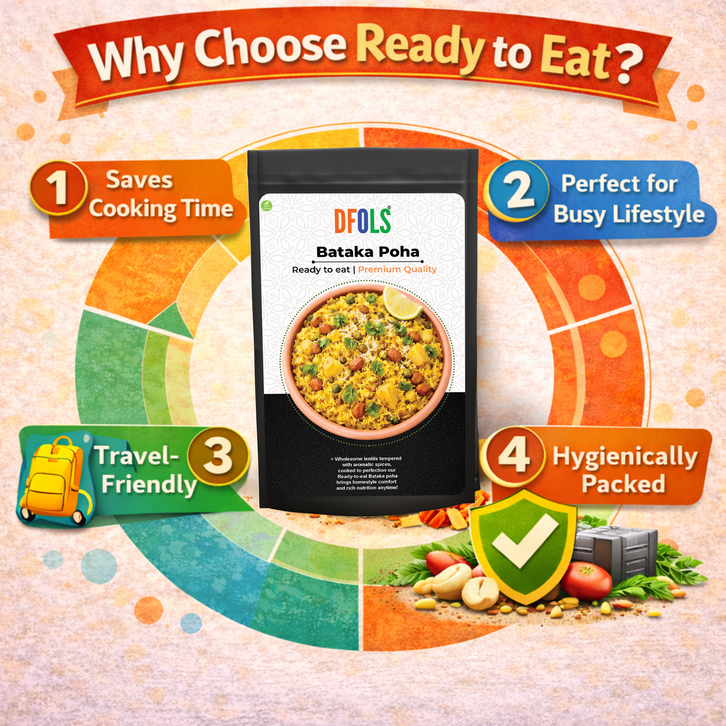 Dfols Bataka Poha Ready to Eat Flattened Rice Meal 0.33lb 5.29oz 150g バタカポハ
