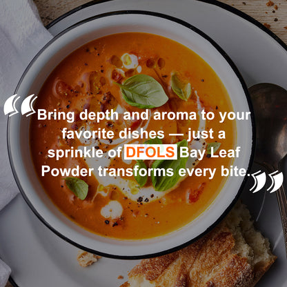 Premium Bay Leaf Powder | Rich Aroma & Flavor | Ideal for Curries, Stews, Soups, Biryani & Rice Preparations | Made from High-Quality Bay Leaves - DFOLS