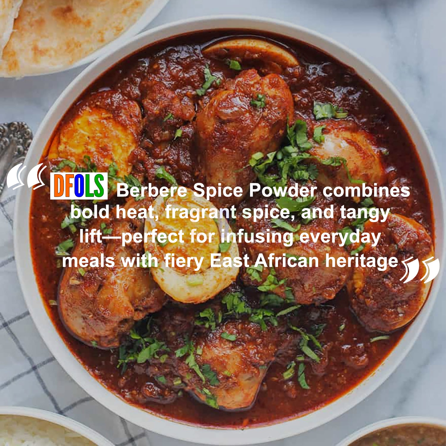 Authentic Organic Berbere Spice Powder – Bold, Spicy, Aromatic Ethiopian Seasoning for Curries, Stews, Meat, Veggies, and Everyday Cooking - DFOLS