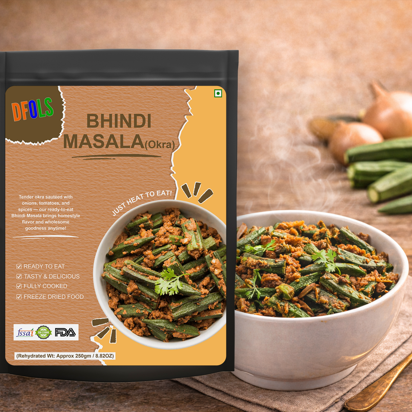 Bhindi Masala | Authentic North Indian Okra Curry | Heat & Serve Ready Meal | Rich Tomato & Spice Blend | Homemade Taste