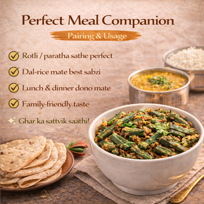 Bhindi Masala | Authentic North Indian Okra Curry | Heat & Serve Ready Meal | Rich Tomato & Spice Blend | Homemade Taste