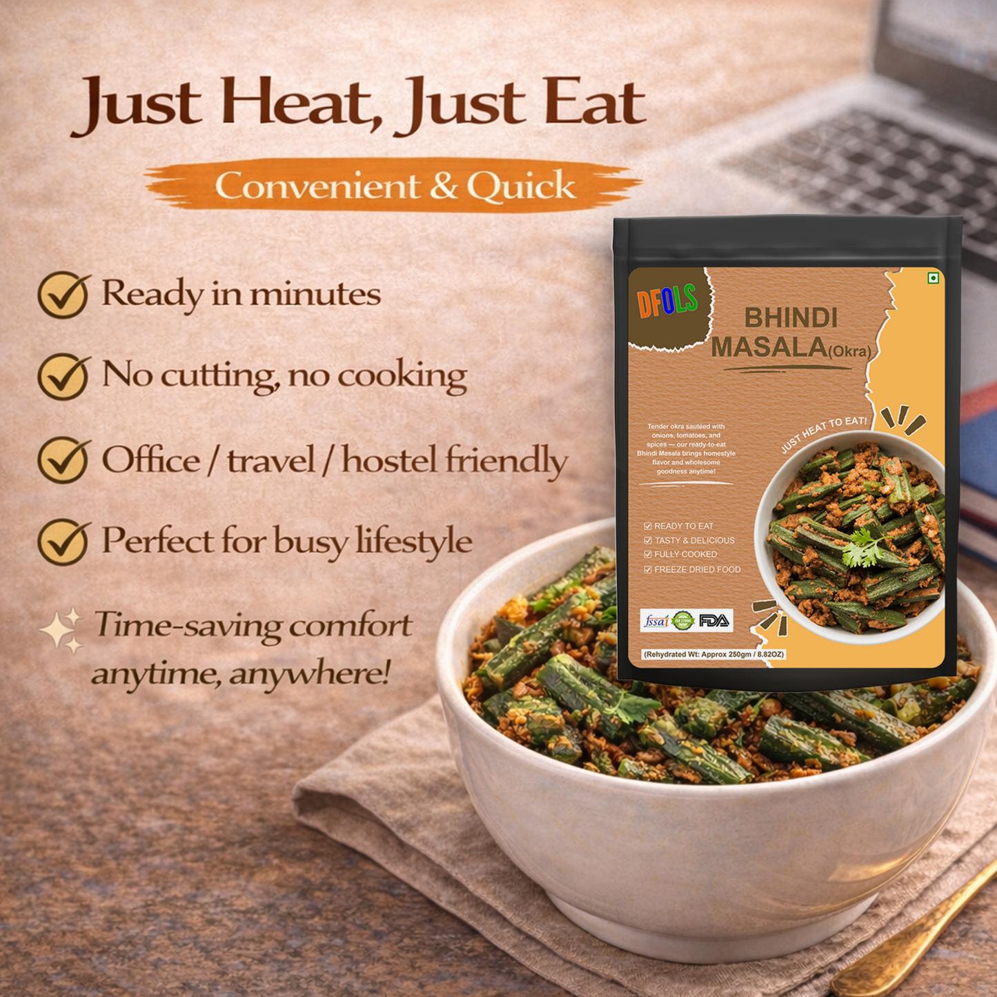 Bhindi Masala | Authentic North Indian Okra Curry | Heat & Serve Ready Meal | Rich Tomato & Spice Blend | Homemade Taste