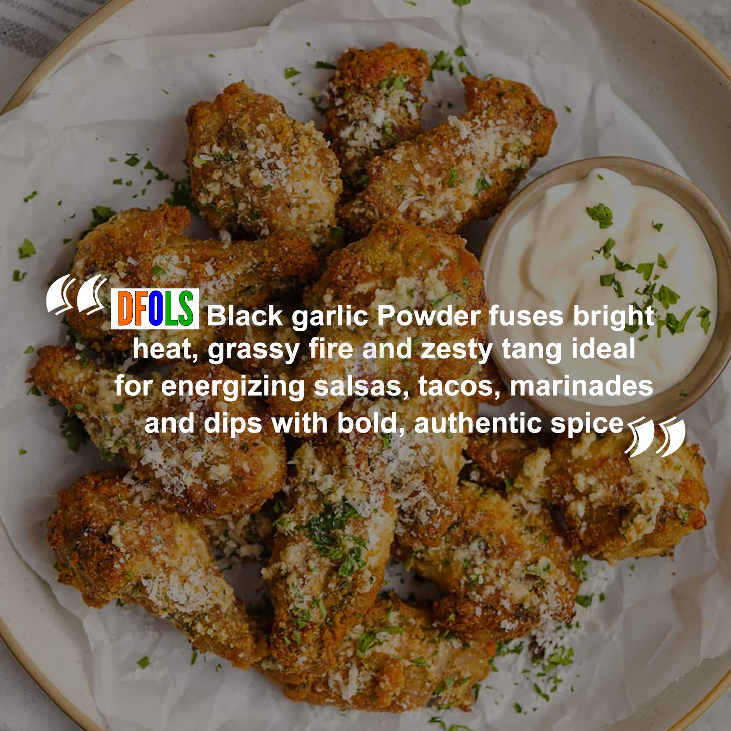 Premium Fermented Black Garlic Powder for Enhanced Flavor, Antioxidants, and Versatile Cooking Uses - DFOLS