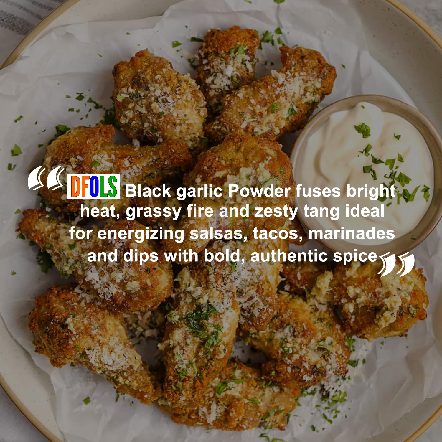 Premium Fermented Black Garlic Powder for Enhanced Flavor, Antioxidants, and Versatile Cooking Uses - DFOLS