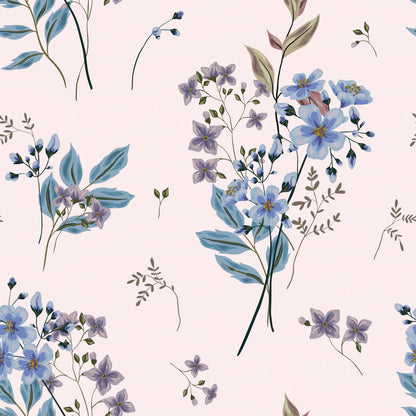 DFOLS Floral Blue Printed Curtains – Elegant Light Filtering Door Curtain Set