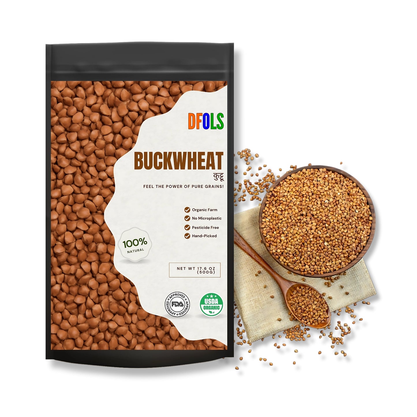 Organic Buckwheat – 100% Natural Whole Grain | Gluten-Free, Pesticide-Free, USDA Certified | High-Fiber Superfood
