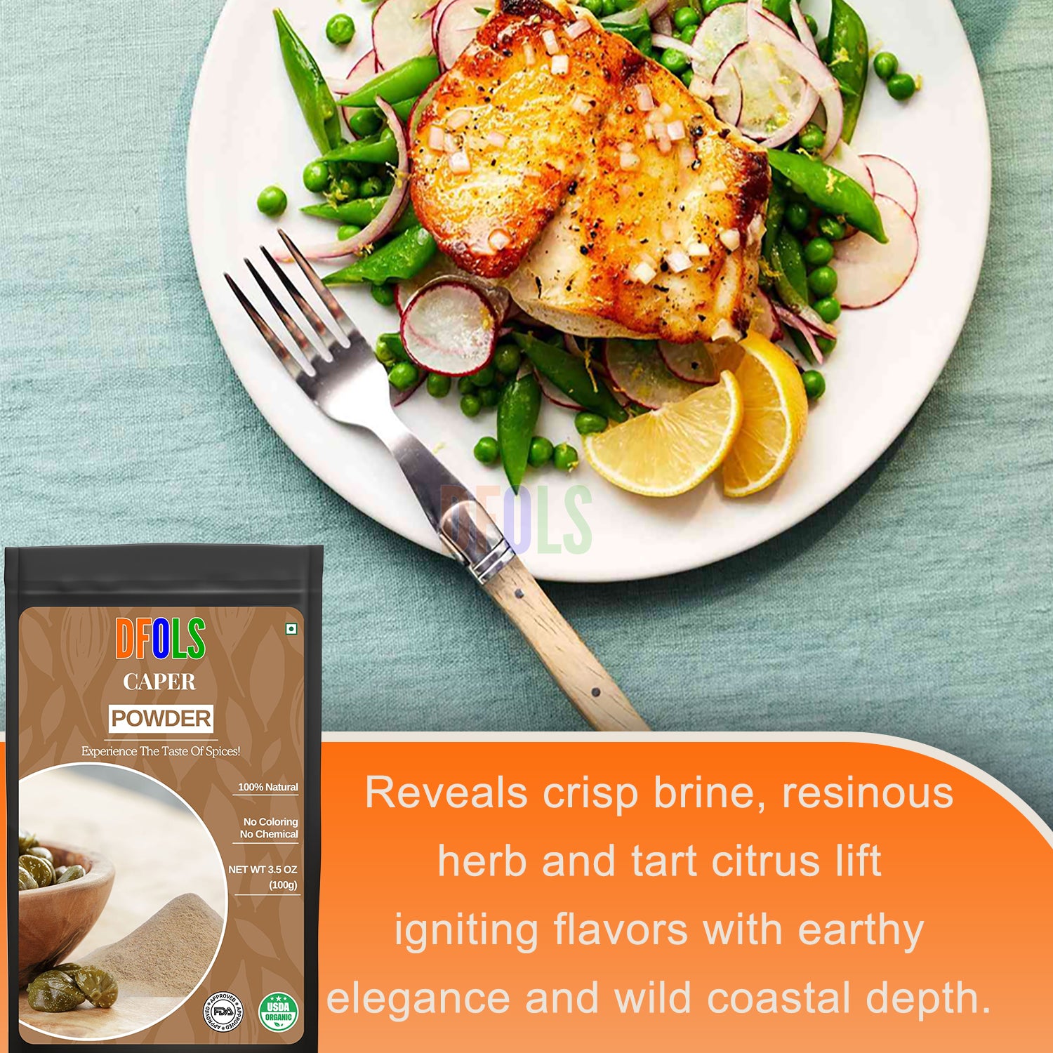 Pure Caper Powder – Natural, Aromatic & Flavor-Rich | Ideal for Cooking, Pickles, Sauces & Seasoning | No Additives, Vegan, Healthy Herb for Daily Use - DFOLS