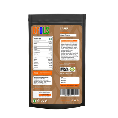 Pure Caper Powder – Natural, Aromatic & Flavor-Rich | Ideal for Cooking, Pickles, Sauces & Seasoning | No Additives, Vegan, Healthy Herb for Daily Use - DFOLS