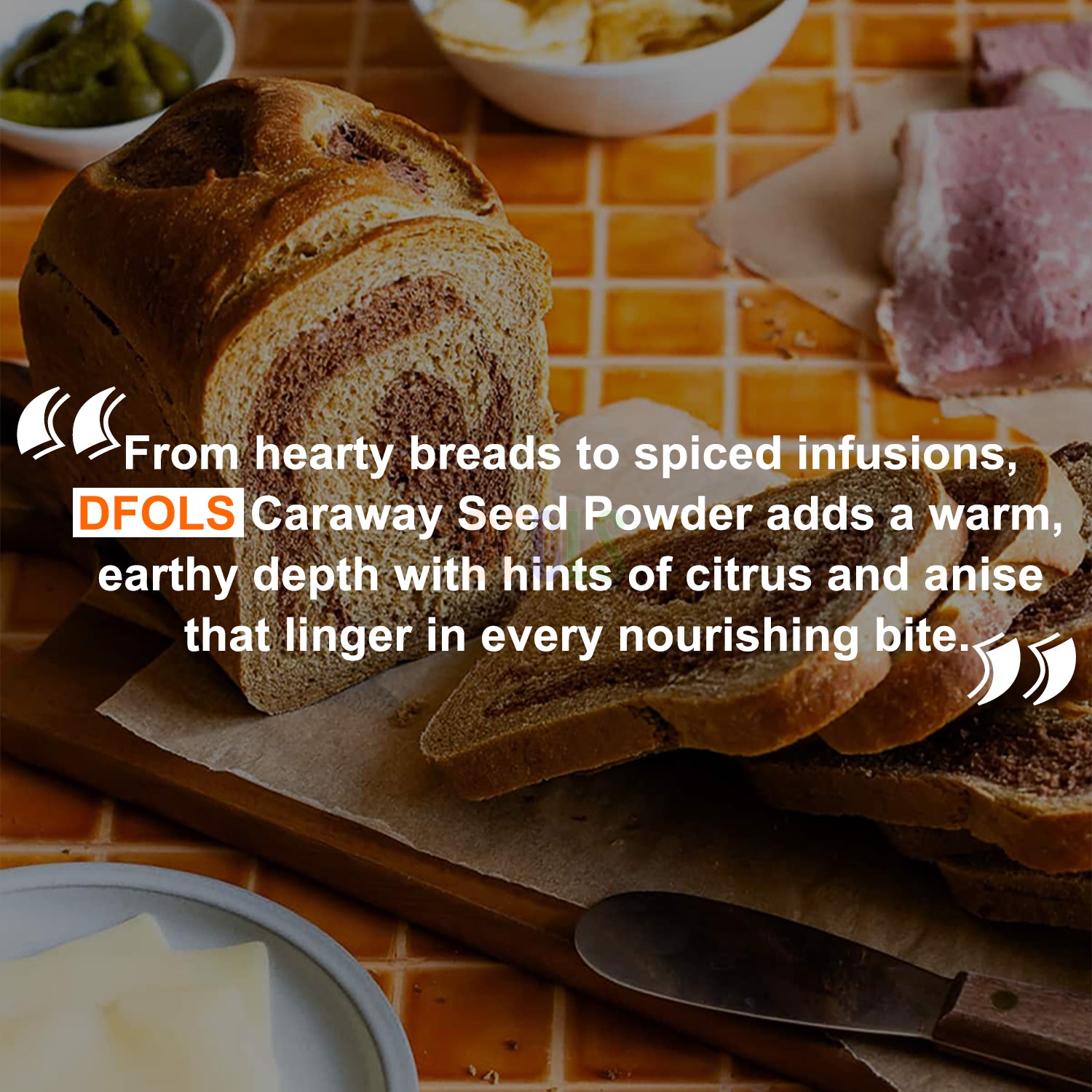 Caraway Seeds - 100% organic ,Ground  ingredient in harissa, great for rye bread, pickles, sauces and spice blends. - DFOLS