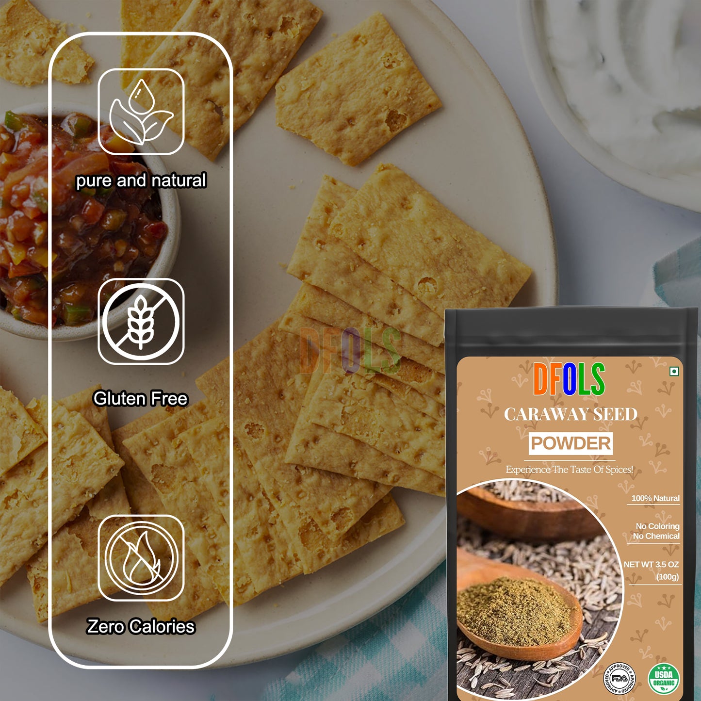 Caraway Seeds - 100% organic ,Ground  ingredient in harissa, great for rye bread, pickles, sauces and spice blends. - DFOLS