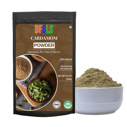 Pure Ground Cardamom Powder | Strong Aroma & Rich Flavor | Ideal for Baking, Sweets, Curries, Chai & More | Fresh Premium Quality Elaichi Spice - DFOLS